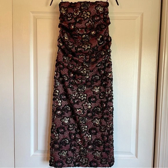 NWT MIU MIU Rare 2018 Runway Gonna Lurex Metallic Dress Bordeaux - EU38 (US8) - Picture 2 of 15